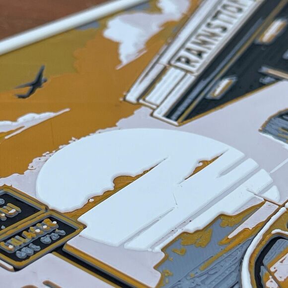 Hand Crafted Vintage Car Art Print - Black, White, Gold - Picture 7 of 10